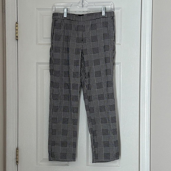 Massimo Fabbro Italy Plaid Houndstooth pants Size 8 Straight ankle leg - Picture 1 of 3